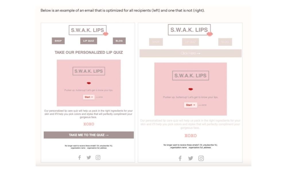 Esempio email Klaviyo